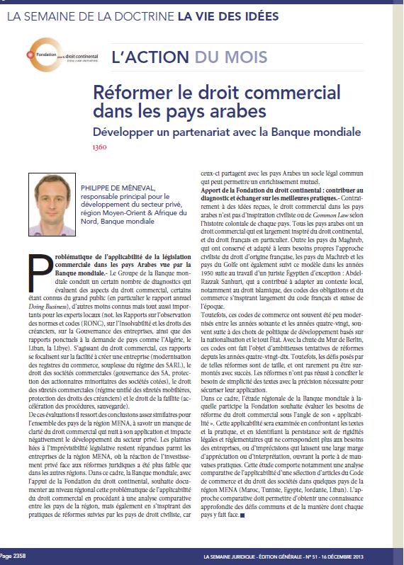 Réformer le droit commercial
