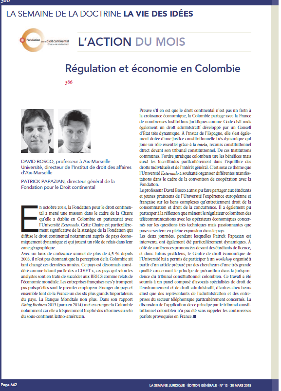 Régulation en Colombie